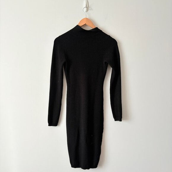 Aritzia Wilfred Cove Long Sleeve Knit Ribbed Dress Black Size Medium - Picture 3 of 6